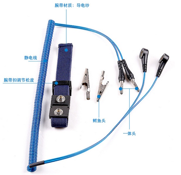 双回路双鳄鱼夹防静电手腕带